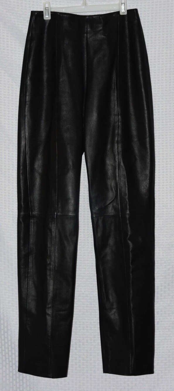 Vintage MCM Michael Hoban South Beach Black Leather High Waisted Pants Size 6